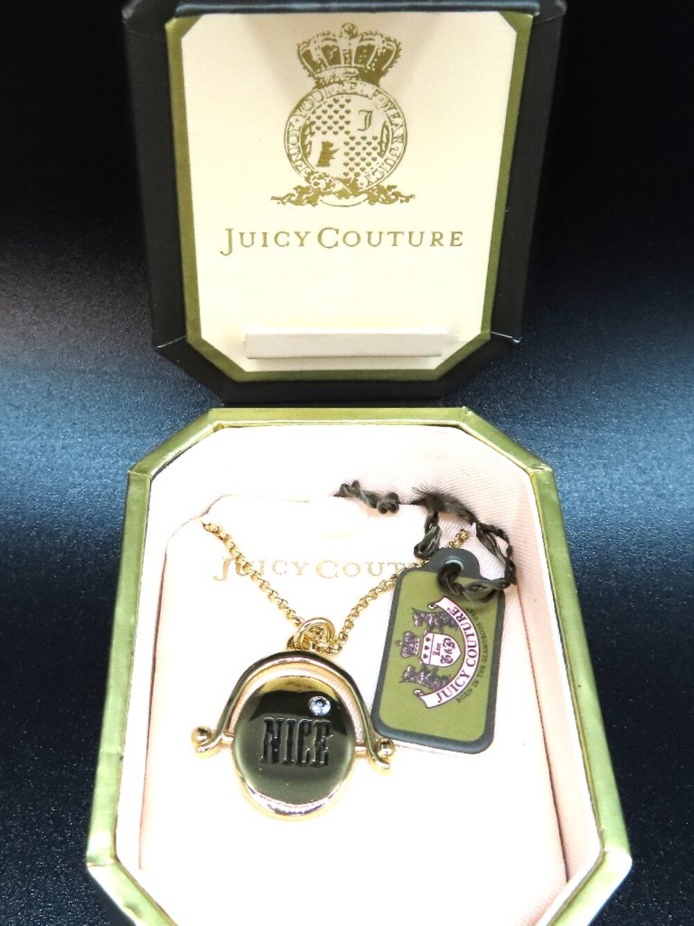 Juicy Couture NWT Nice & Naughty Gold Tone Necklace 18"